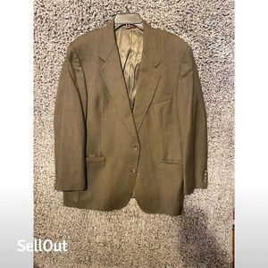 Hart Schaffner & Marx Men's Brown Wool Blend Blazer Size 46 Formal